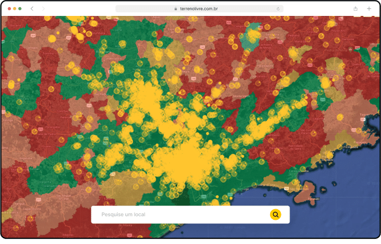 Plataforma Terreno Livre - Mapa de Calor de Terrenos